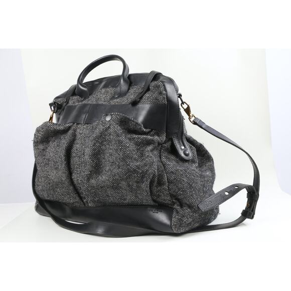 RAG & BONE Black Gray Wool Leather Large Crossbody Pocket Extra Large Bag - Picture 15 of 16